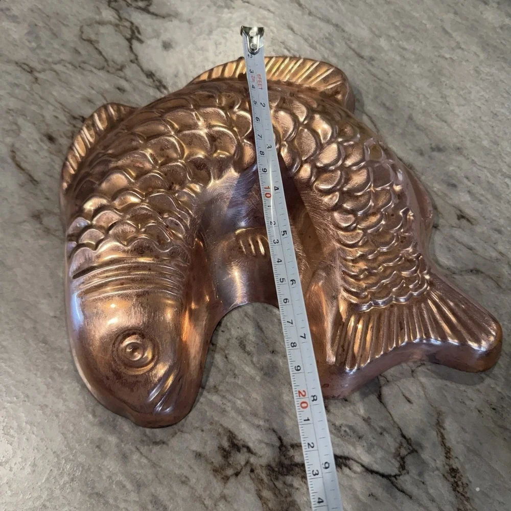 Vtg Copper‎ Fish Gelatin Mold Wall Decor